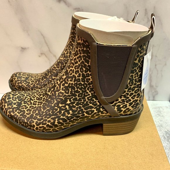 Lucky Brand Basel Rain Boots Sesame Leopard - Picture 2 of 4